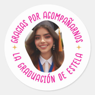 Adesivo Gracias por acompañarnos graduación con foto