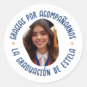 Adesivo Gracias por acompañarnos graduación con foto