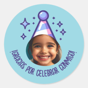 Adesivo Gracias por Celebrar Conmigo Fiesta con Foto