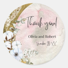 Adesivo "Gracioso e Eterno Obrigado pelo casamento.