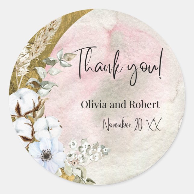 Adesivo "Gracioso e Eterno Obrigado pelo casamento. (Frente)