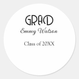 Adesivo Grad bold letter graduation name class of 20XX sim