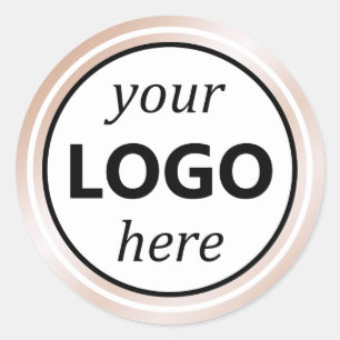 Adesivo Gradação de cor rosa-rosa elegante Seu logotipo aq