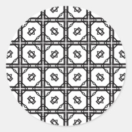 Adesivo Grade Geométrica de Links Duplos, Brancos Pretos