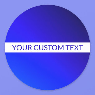 Adesivo Gradiente Azul e Texto Editável em Faixa Branca