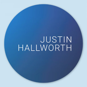 Adesivo Gradiente Azul Escuro Moderno e Texto Editável Mín