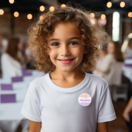 Adesivo Gradiente de Pastel Suave Gingham Birthday Nametag