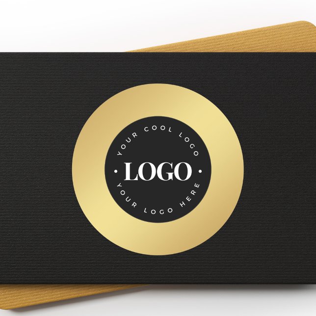 Adesivo Gradiente Dourado Adicione Seu Logotipo Personaliz (Criador carregado)