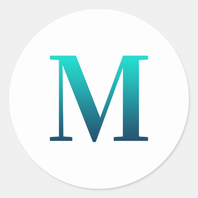 Adesivo Gradiente "M", Gradiente Azul Turquesa, Série Mono (Frente)