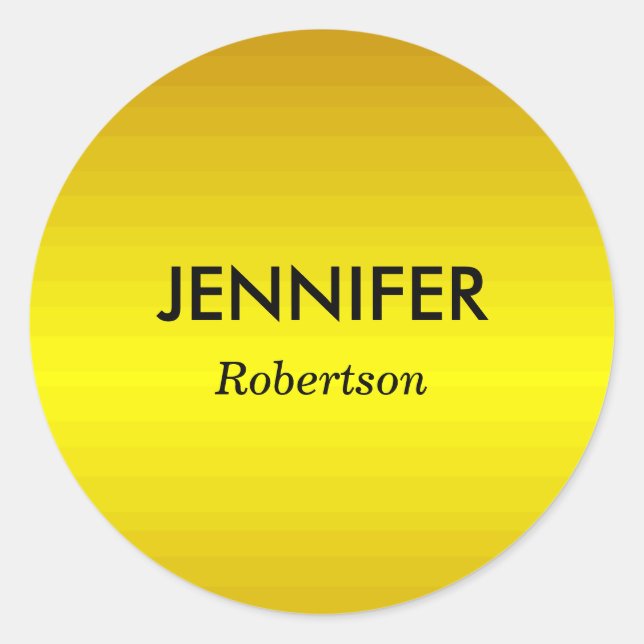 Adesivo Gradiente ouro de nome personalizado (Frente)