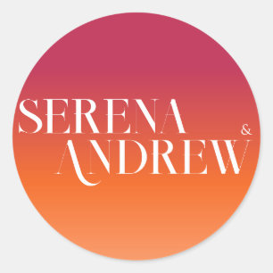 Adesivo Gradiente Pôr do Sol Laranja Viva Magenta Brilhant