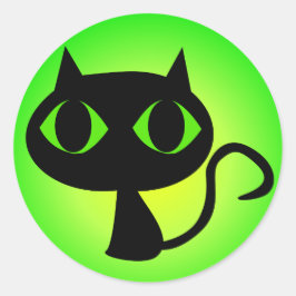 Adesivo Gradiente Verde Gatinho Preto