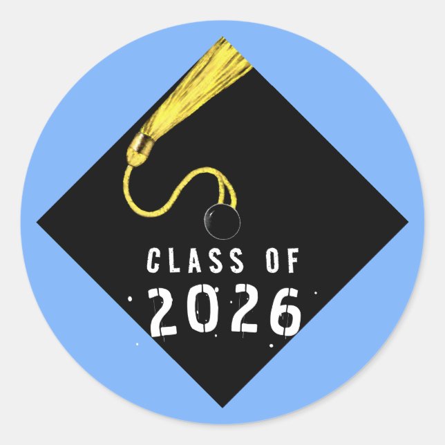 Adesivo Graduação 2026 Azul-claro (Frente)