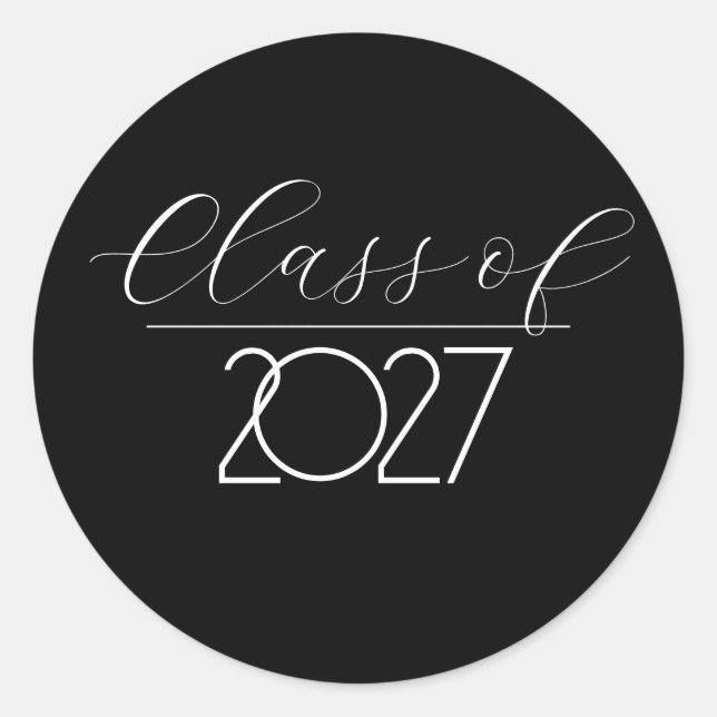 Adesivo Graduação 2027 Preto e Branco (Frente)