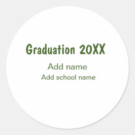 Adesivo Graduação 20XX acrescentar nome de ano escola verd
