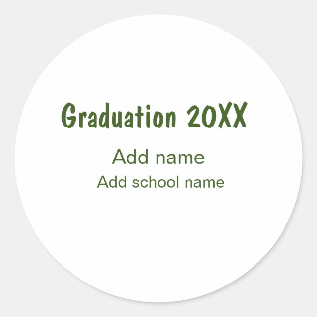 Adesivo Graduação 20XX acrescentar nome de ano escola verd (Frente)