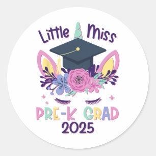 Adesivo Graduação 2 da Pequena Miss Pré-k Formando Pré-Esc