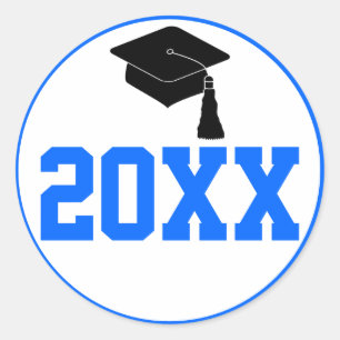Adesivo Graduação azul do ano da classe