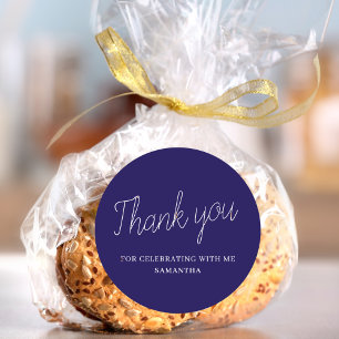 Adesivo Graduação Azul Simples Obrigado