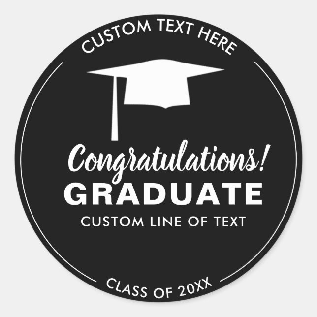 Adesivo Graduação Classe 20XX Formando Boné Personalizado (Frente)