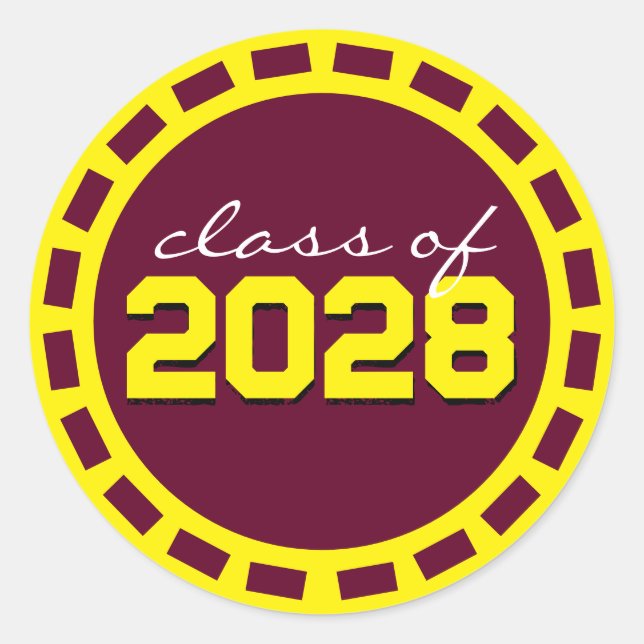 Adesivo Graduação da Burgundy & Yellow Filmstrip (Frente)