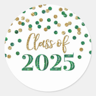Adesivo Graduação da Confetti Verde Dourada 2025