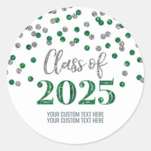 Adesivo Graduação da Confetti Verde Silver 2025