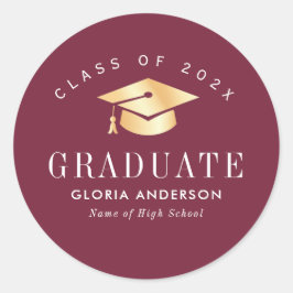 Adesivo Graduação da Maroon do Boné Dourado