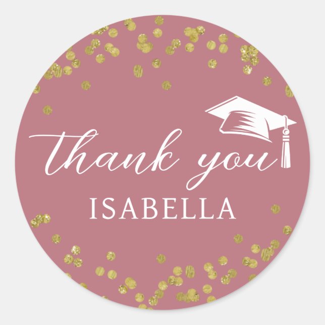 Adesivo Graduação Da Poeira Da Glitter Confetti Obrigado (Frente)