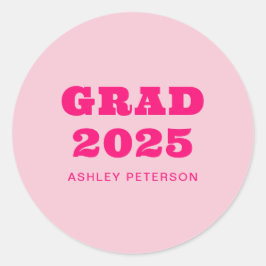 Adesivo Graduação da Tipografia Típica Cor-de-Rosa Moderna