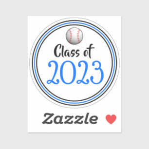 Adesivo Graduação de Ano de Classe de Baseball Azul e Negr