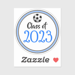 Adesivo Graduação de Ano de Classe de Futebol Azul e Negro