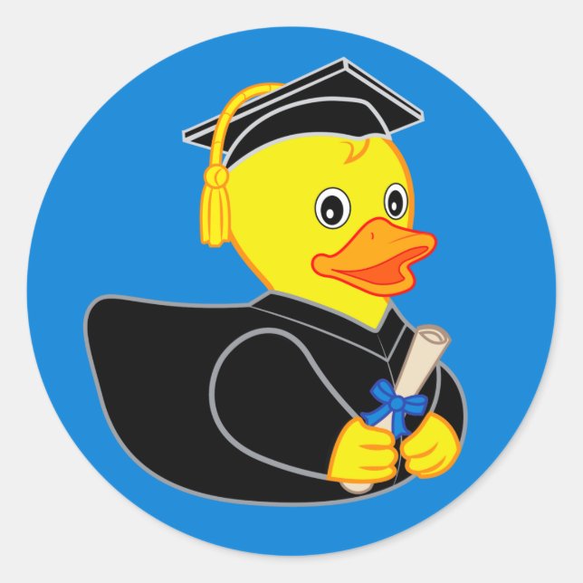 Adesivo Graduação de Borracha Ducky! Fundo Azul (Frente)