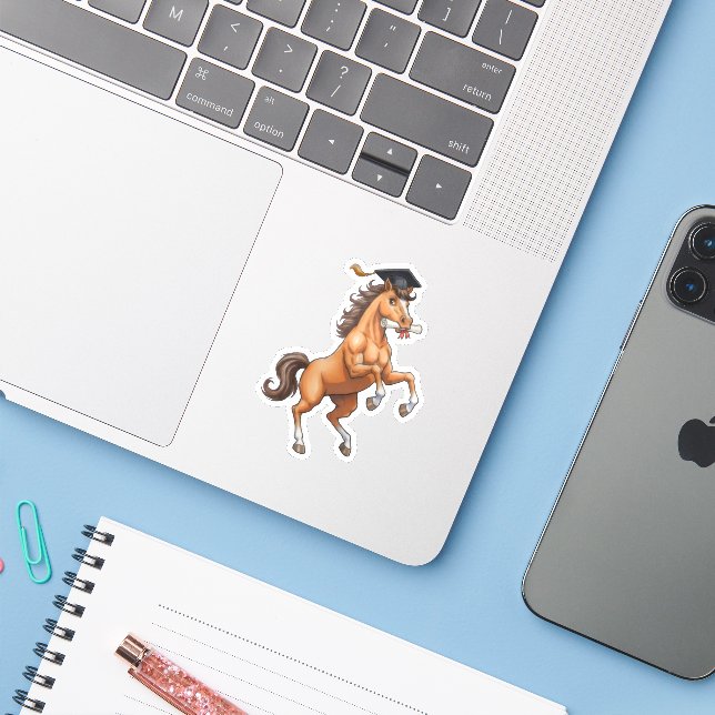 Adesivo Graduação de Cavalo (Notebook com iPhone)