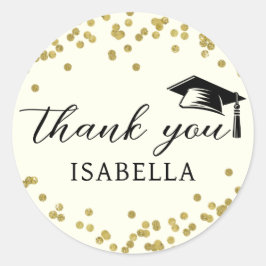 Adesivo Graduação De Confetti De Poeira Glitter Obrigado C