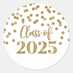 Adesivo Graduação de Confetti Dourada 2025