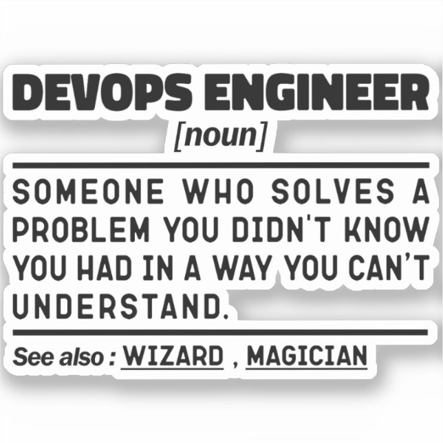 Adesivo Graduação de Definição de Engenheiro do Devops Eng (Frente)