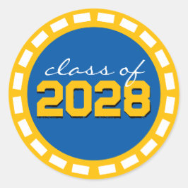 Adesivo Graduação de Fita de Ouro e Azul Médio