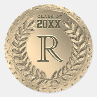 Adesivo Graduação de Folha de Ouro Personalizada em Monogr