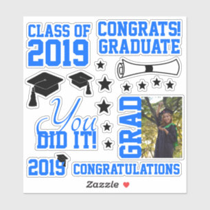 Adesivo Graduação de Foto Azul