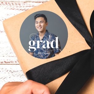Adesivo Graduação de Foto com Tipografia Branca Moderna