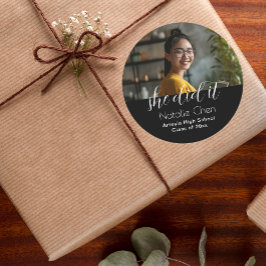 Adesivo Graduação de Foto Negra Elegante Moderna