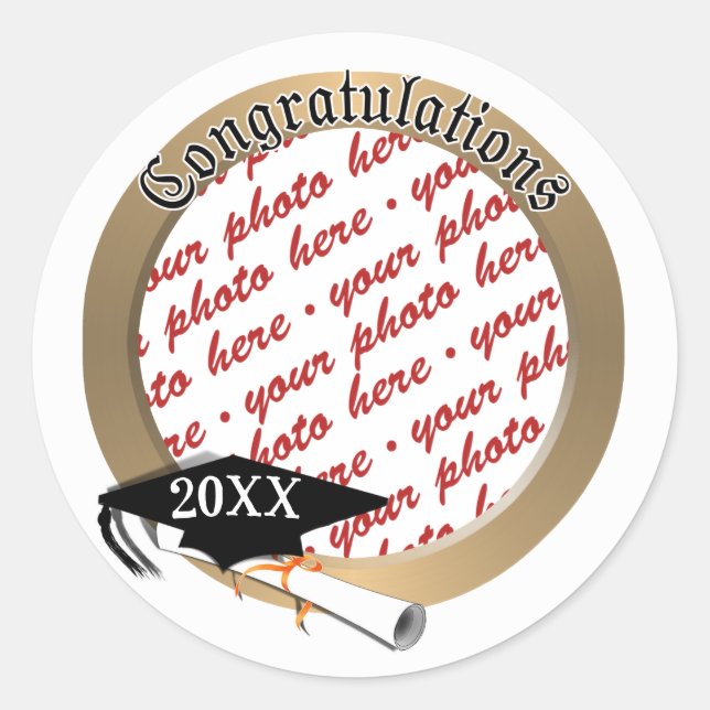 Adesivo Graduação de Fotografia do Diploma do Boné de Form (Frente)