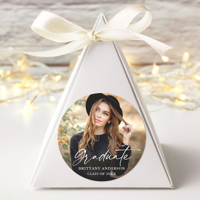 Adesivo Graduação de Fotografias com Script de Tinta Moder (Customize to change your personalized text size or text style.)