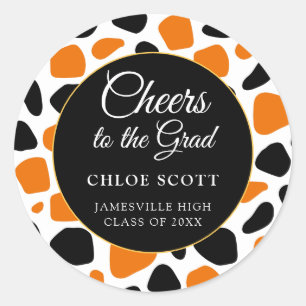 Adesivo Graduação de Impressão de Abstrato de Laranja Negr