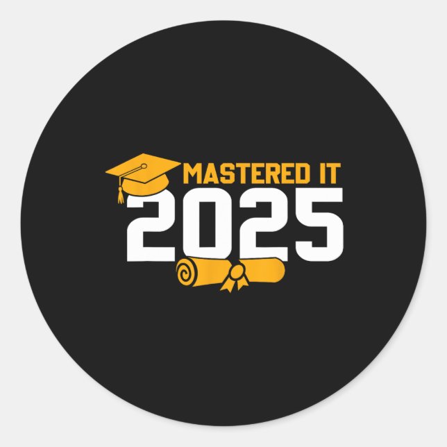 Adesivo Graduação De mestrados Mastered It 2025 (Frente)
