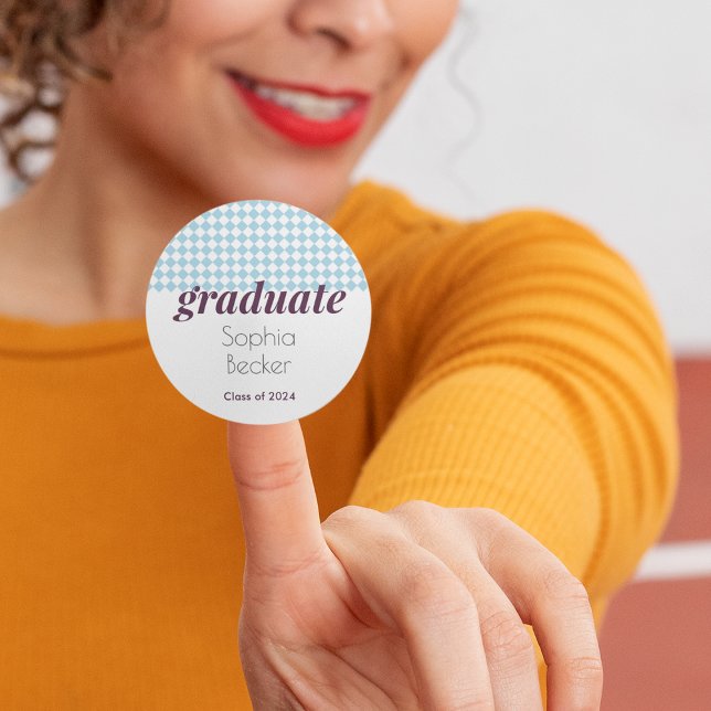 Adesivo Graduação de padrão azul moderno (Criador carregado)