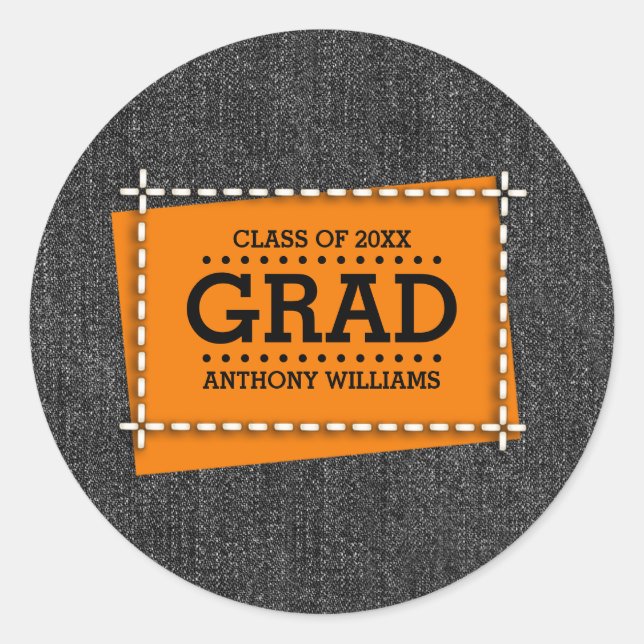 Adesivo Graduação de padrão Denim Negro (Frente)