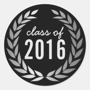 Adesivo Graduação de prata moderna da grinalda do louro