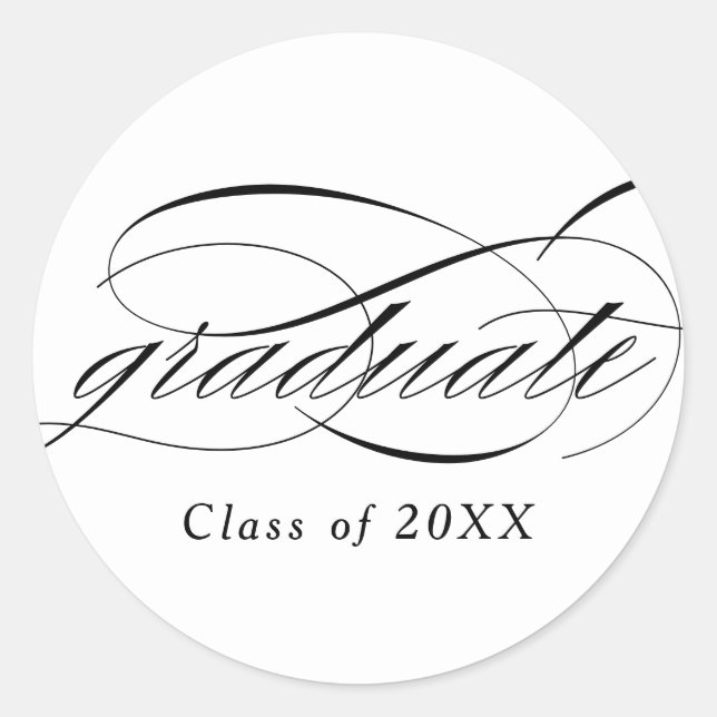 Adesivo Graduação de Script Elegante Moderno Branco (Frente)